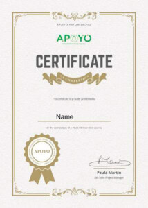 APOYO example certificate